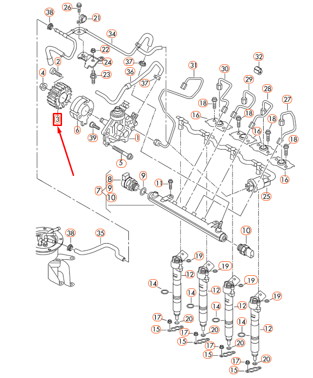 NEW VW BEETLE A5 HIGH PRESSURE PUMP BELT PULLEY 03L130111F ORIGINAL