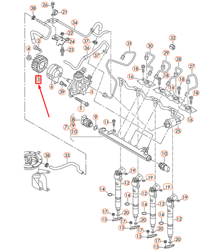 NEW VW BEETLE A5 HIGH PRESSURE PUMP BELT PULLEY 03L130111F ORIGINAL
