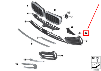 new bmw x6 f16 front bumper outer grille cover 7374349 51117374349 original