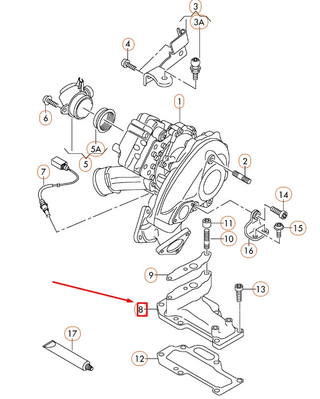 NEW AUDI A6 C7 TURBOCHARGER SUPPORT 059145195AE ORIGINAL