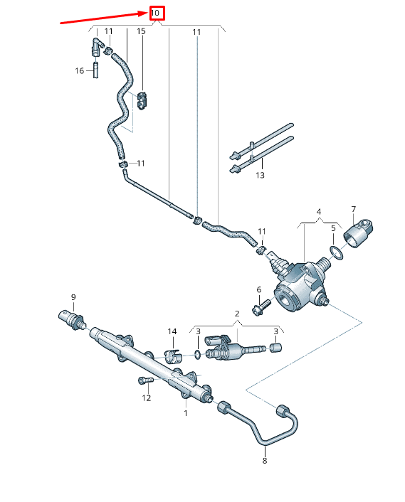 new vw beetle 5c fuel feed line 04e133723cd original