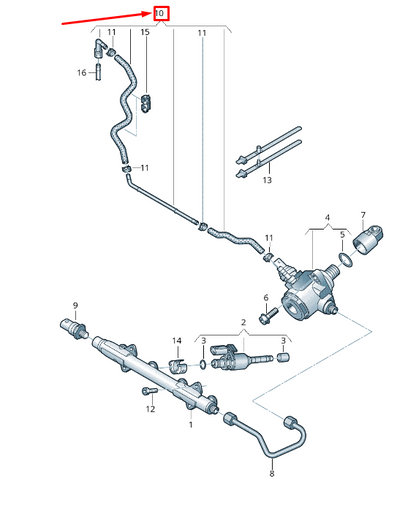 new vw beetle 5c fuel feed line 04e133723cd original