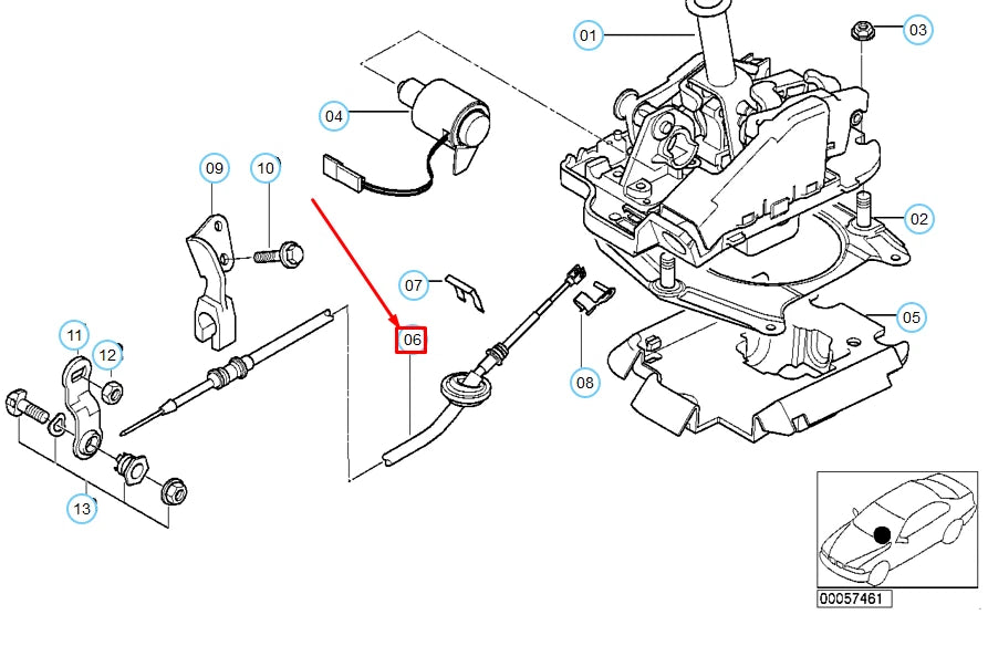 NEW BMW 3 E46 GEAR SHIFT BOWDEN CABLE 25167505201 7505201 ORIGINAL