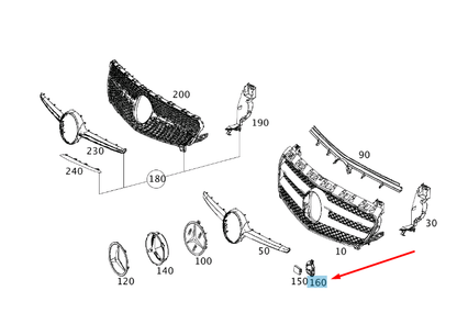 NEW MERCEDES-BENZ A W176 FRONT RADAR SENSOR BRACKET A2468880014 ORIGINAL
