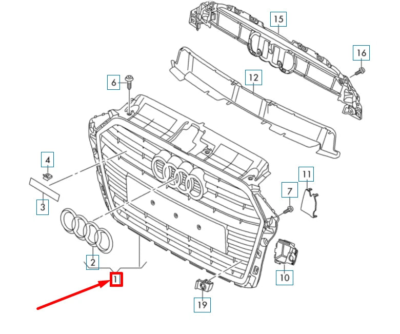 NEW AUDI A3 8V RADIATOR GRILLE 8V3853651AA3FZ