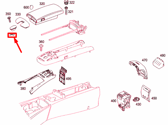 NEW MB S W221 CENTER CONSOLE PHONE CONTROLLER PADDING A22168016198L42 ORIGINAL