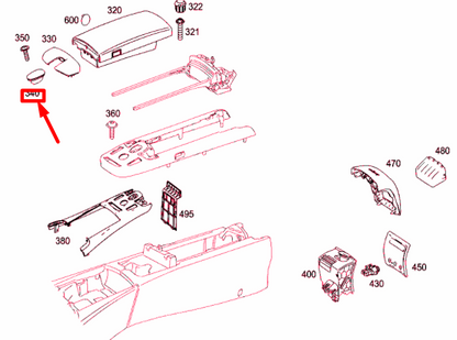NEW MB S W221 CENTER CONSOLE PHONE CONTROLLER PADDING A22168016198L42 ORIGINAL