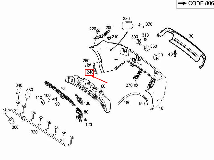 NEW MERCEDES-BENZ SLK R172 REAR RIGHT WHEEL ARCH COVER A1728852823 ORIGINAL