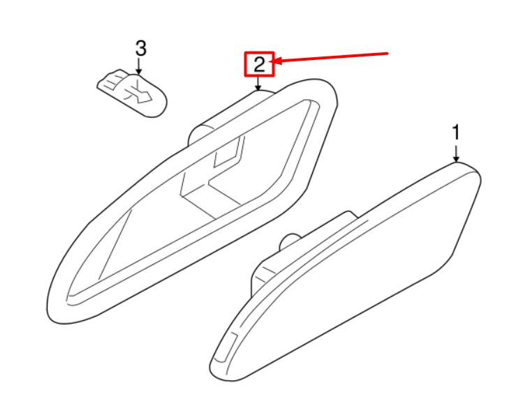 new volkswagen eos left side marker light lamp frame mount 1q0945567 original