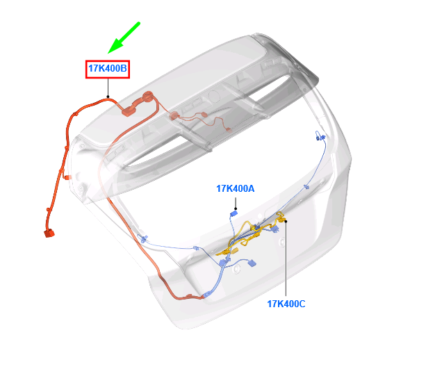 new ford fiesta mk7 tailgate boot wiring assy c1bt-14b562-abg 2008904 original