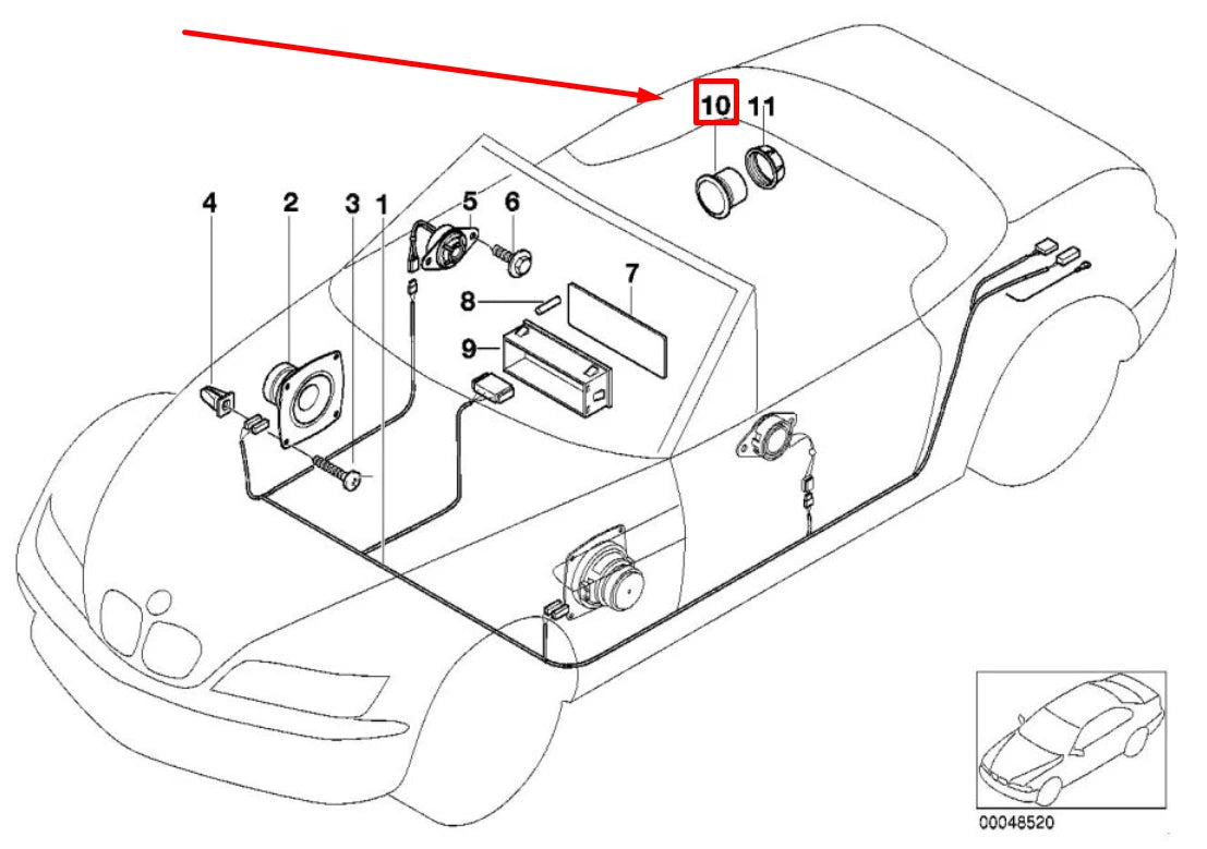 NEW BMW Z3 COUPE E36 REAR DOOR MID-RANGE LOUDSPEAKER 65108386425 8386425