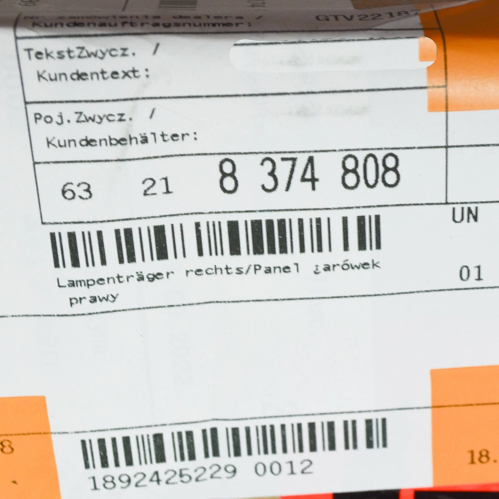 NEW BMW 3 E46 RIGHT INNER TAIL LIGHT BULB HOLDER 63218374808 8374808 ORIGINAL