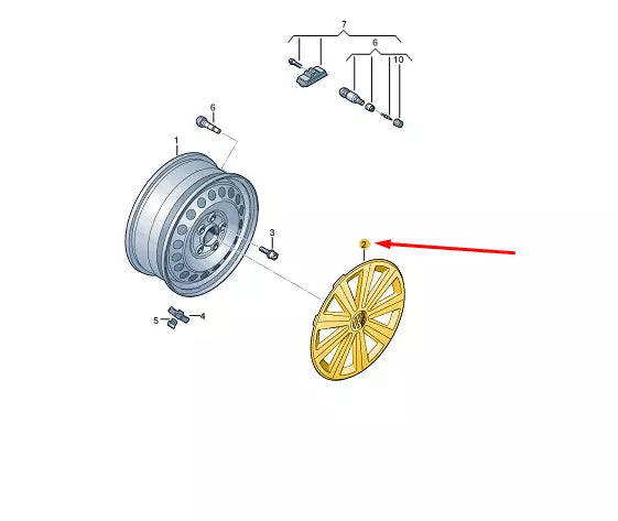 NEW VW MULTIVAN T6 WHEEL COVER TRIM RING 7LA6011471ZX ORIGINAL