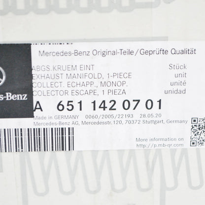 NEW MERCEDES-BENZ SPRINTER W906 EXHAUST MANIFOLD A6511420701 ORIGINAL