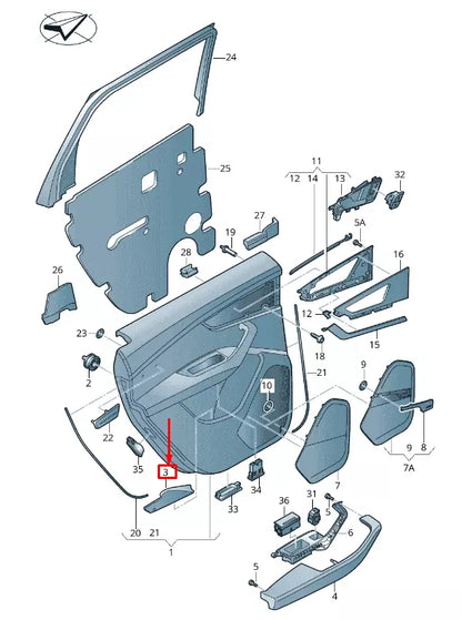 NEW AUDI Q7 4M REAR LEFT DOOR PANEL UNDERLAY TRIM 4M08681454PK