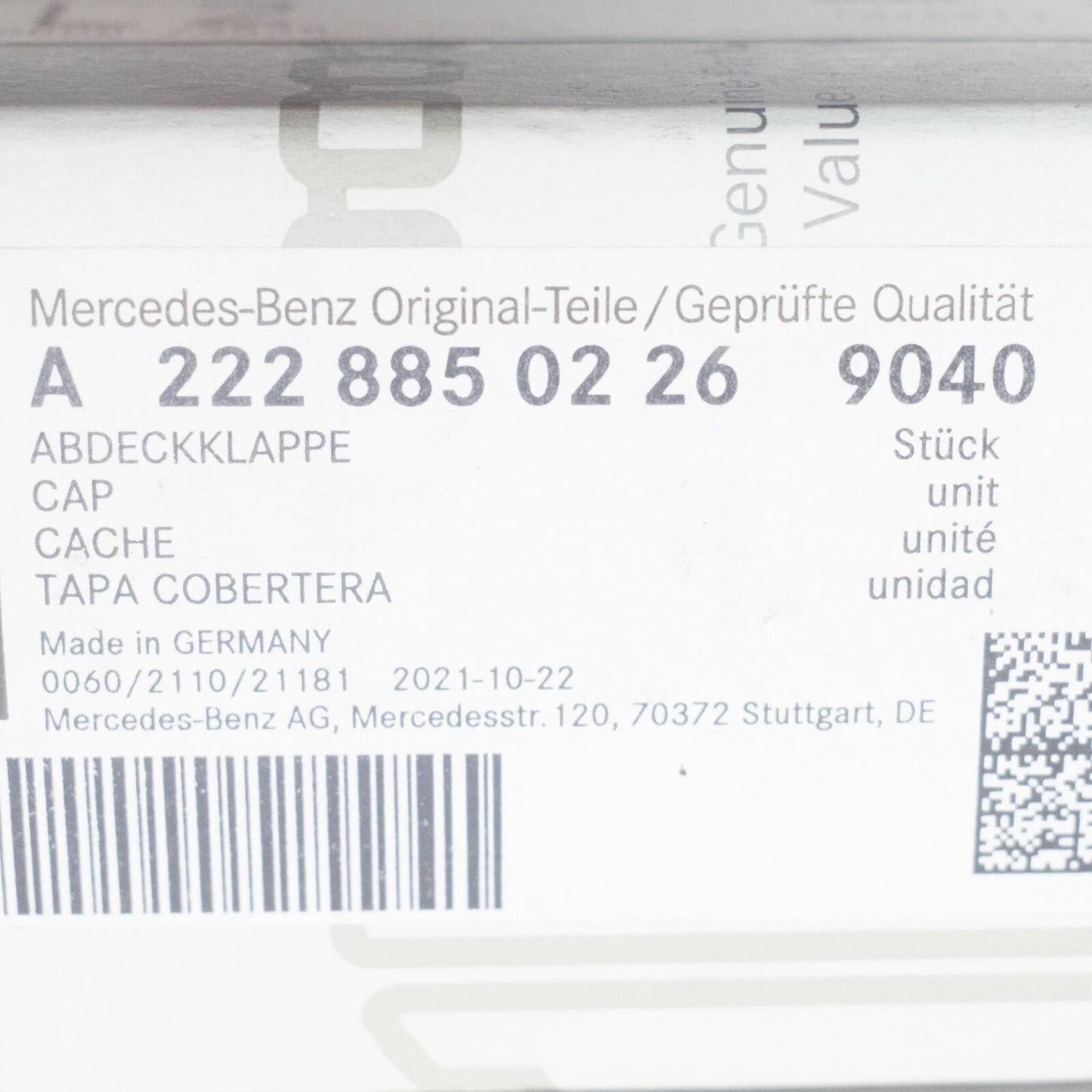 NEW MERCEDES-BENZ S W222 FRONT LEFT RADIATOR GRILLE CAP A22288502269040 ORIGINAL