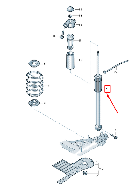 new skoda kamiq rear gas shock absorber 2q0513119bn original