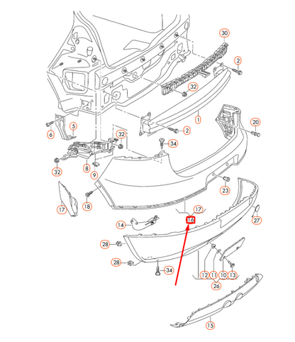 new volkswagen golf mk5 rear bumper cover 1k6807417gru original