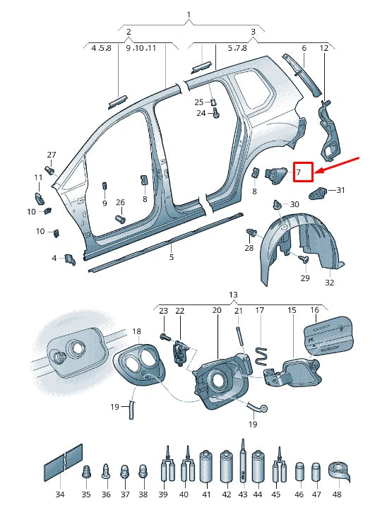 NEW VW TOURAN 5T CENTRE LEFT C-PILLAR REINFORCEMENT 5TA809613