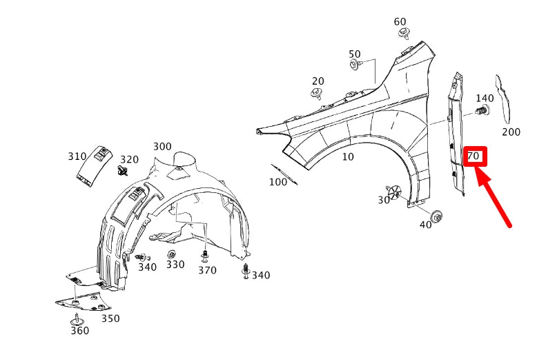 NEW MERCEDES-BENZ CLA C117 FRONT LEFT FENDER GAP COVER A1178890000 ORIGINAL