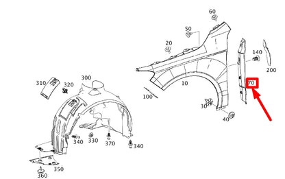 NEW MERCEDES-BENZ CLA C117 FRONT LEFT FENDER GAP COVER A1178890000 ORIGINAL