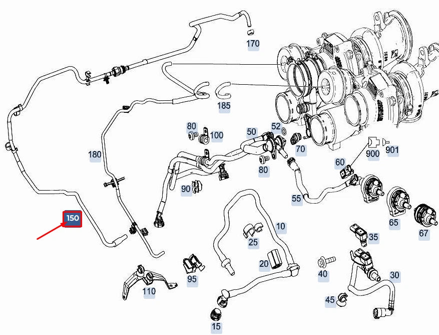 NEW MERCEDES-BENZ E W213 ENGINE VACUUM LINE A1761400100 ORIGINAL
