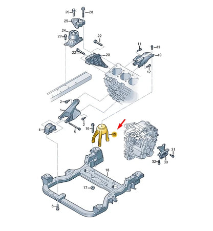 NEW VW TRANSPORTER VI T6 REAR ENGINE MOUNTING 7E0199849A