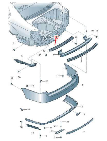 NEW VW JETTA III 1K MK3 REAR LEFT BUMPER GUIDE BRACKET 1K5807375 ORIGINAL