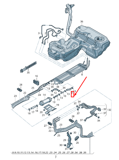 new audi a6 allroad 4g fuel feed hose 4g0201541s original