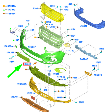 new ford kuga c520 mk2 right headlight washer cover cap 2038136 original