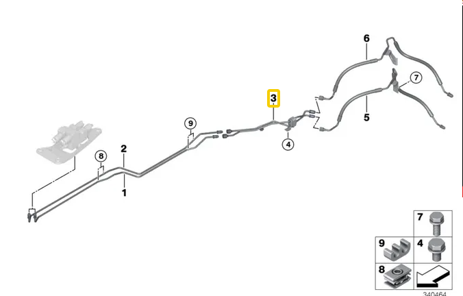new bmw x5 f15 dynamic drive pressure hose assy 37136782798 6782798 original