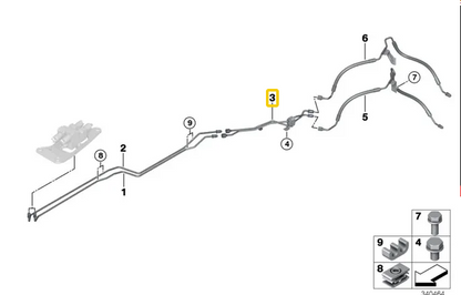 new bmw x5 f15 dynamic drive pressure hose assy 37136782798 6782798 original