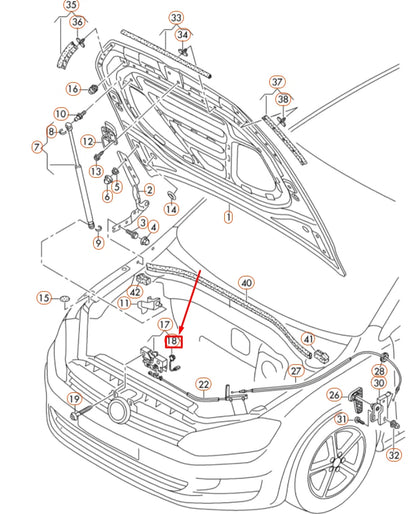 NEW VOLKSWAGEN GOLF 5G MK7 FRONT HOOD CONTACT SWITCH 5G0953236 ORIGINAL