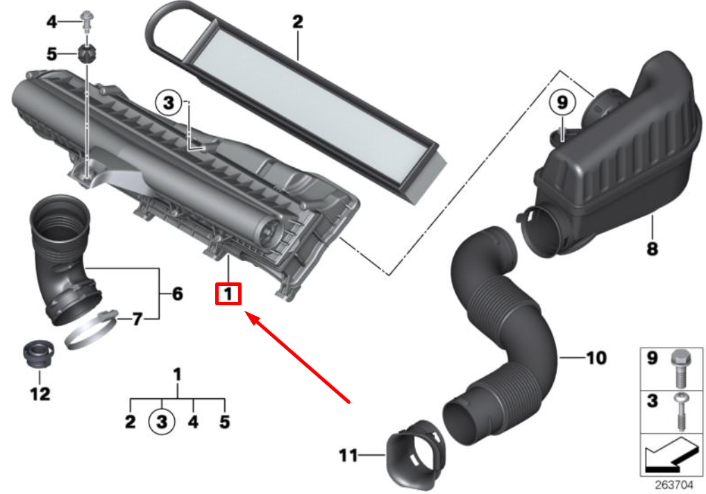 new mini cabrio r57 intake muffler 7565955 13717565955 original