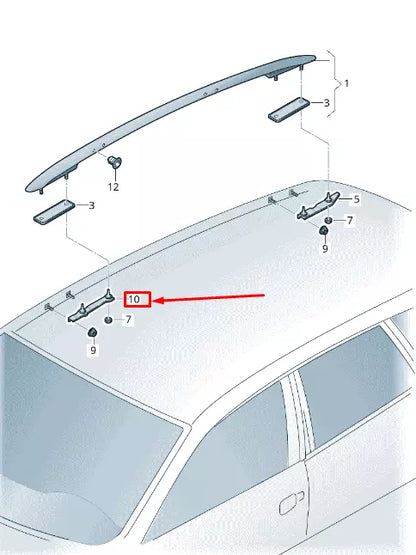 NEW VW SHARAN 7N FRONT RIGHT ROOF RAIL SECURING BRACKET 7N0860198