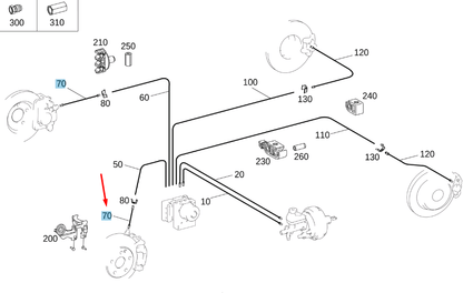 new mercedes-benz a w169 front brake hose a1694280035 original