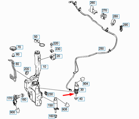 NEW MERCEDES-BENZ C-CLASS W204 WASHER TANK MOTOR A2048660221 ORIGINAL