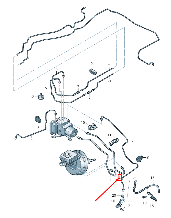 new audi a8 4h brake pipe from brake cylinder to hydraulics 4h1614706c original