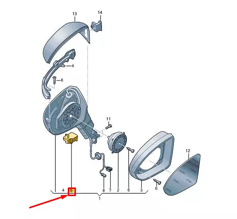 NEW VW GOLF CD MK8 LEFT DOOR MIRROR ENTRY LIGHTING RHD 5H2945301 ORIGINAL
