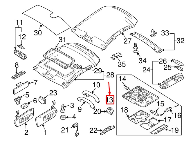 NEW AUDI A4 AVANT B7 FRONT DOME LIGHT SWITCH 8E09471069NQ ORIGINAL