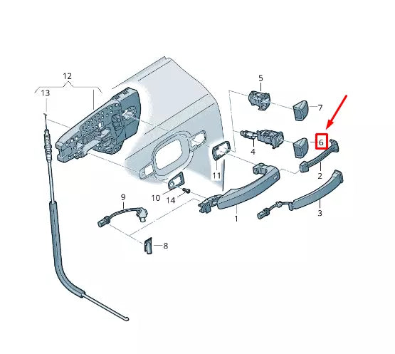 NEW AUDI Q7 4M FRONT RIGHT DOOR HANDLE LOCK BARREL TRIM RHD 4M2837880GRU