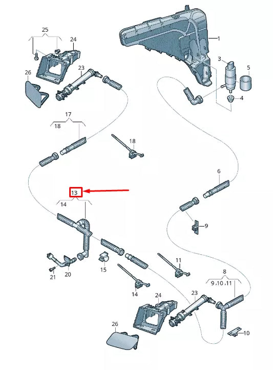 NEW AUDI Q8 4MN FRONT HEADLIGHT WASHER HOSE 4M8955972A