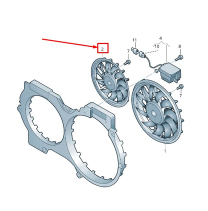 NEW AUDI A6 AVANT C6 RIGHT RADIATOR COOLING FAN 4F0959455A ORIGINAL