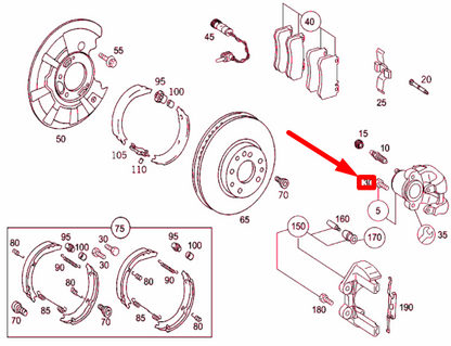 new mercedes-benz s w220 rear brake caliper hex head bolt a2204230271 original