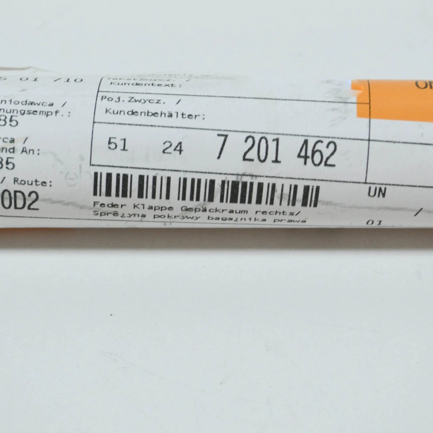 NEW BMW 7 E65 REAR TAILGATE RIGHT SHOCK ABSORBER 51247201462 7201462 ORIGINAL