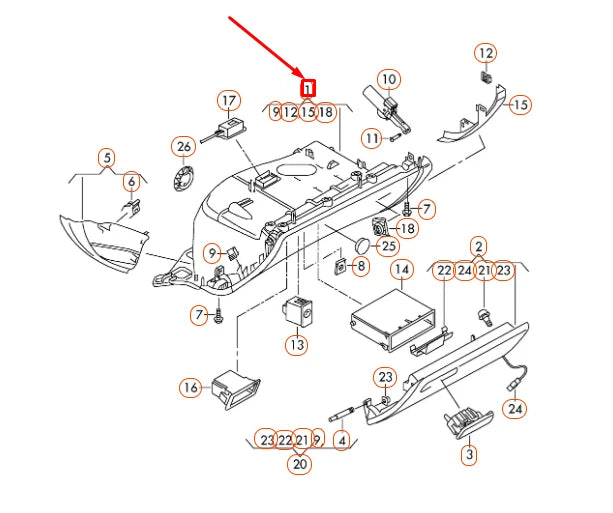 NEW AUDI A4 B8 GLOVE COMPARTMENT BOX LHD 8K1857104B6PS ORIGINAL