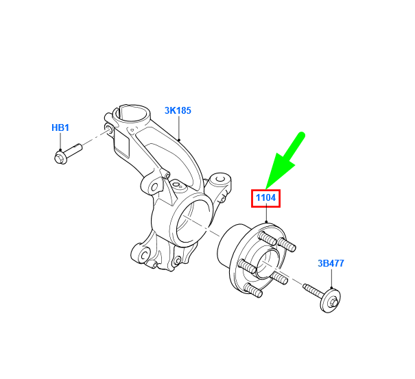 new ford galaxy mk2 front wheel hub assy 6g91-2c300-aab 1437643 original