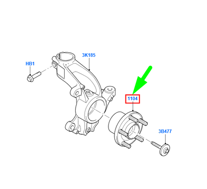 new ford galaxy mk2 front wheel hub assy 6g91-2c300-aab 1437643 original