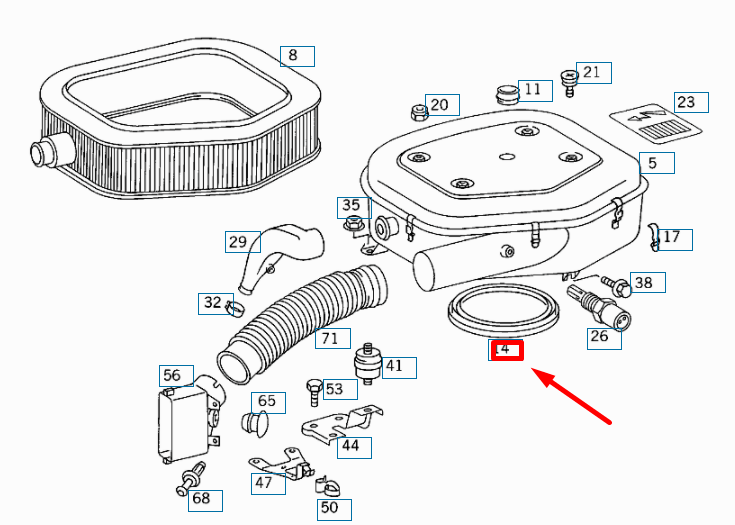 NEW MERCEDES-BENZ E W210 AIR CLEANER ASSEMBLY GROMMET A1020940060 ORIGINAL