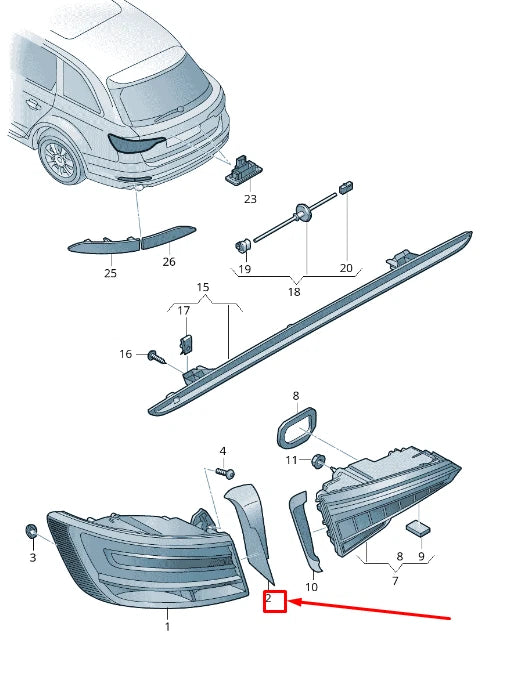 NEW AUDI A4 AVANT B9 REAR LEFT TAILLIGHT TRIM 8W9945253A ORIGINAL